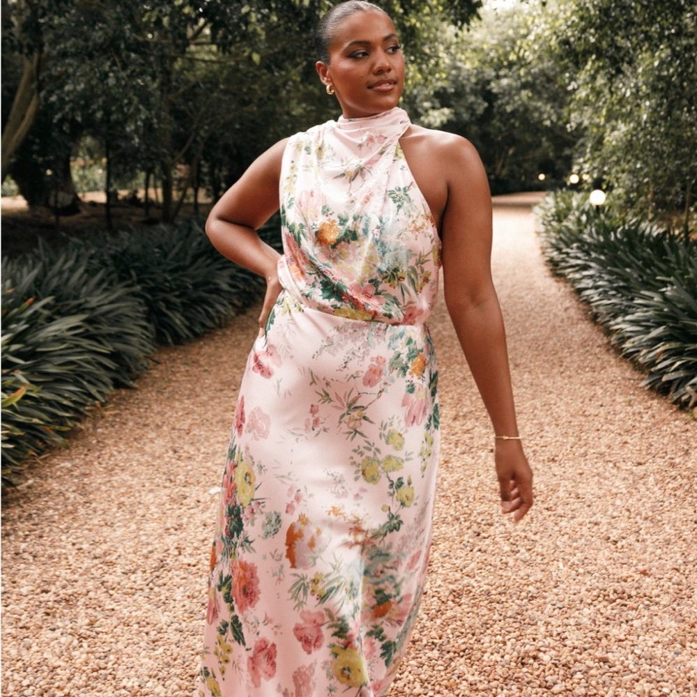 Petal & Pup Anabell Halter Neck midi dress XL